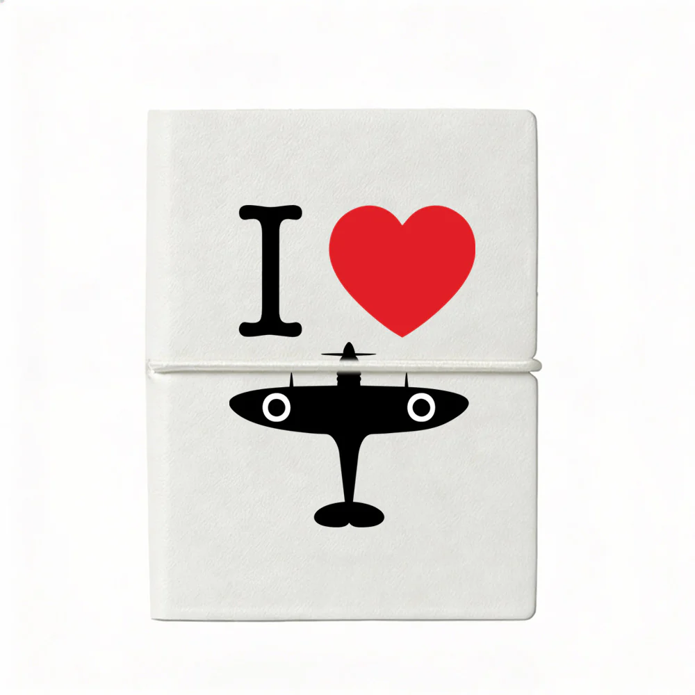 I Love Spitfire Mini Notebook - White