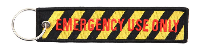 Danger Do Not Pull Embroidered Keyring - Image 2