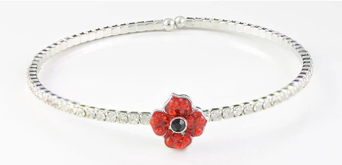 Pave Crystal Poppy Sparkle Bangle - Image 2