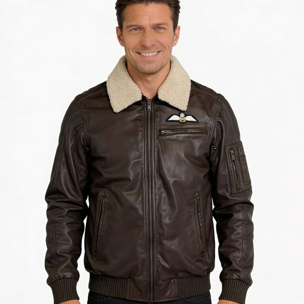 RAF Wings Leather Jacket - Image 2