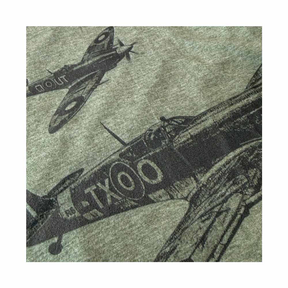 Spitfire Sketch T-Shirt - Military Green - Image 2
