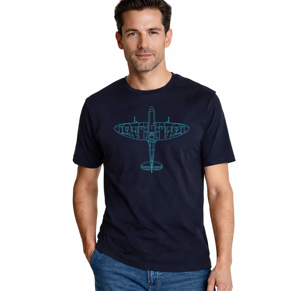 Spitfire Tech T-Shirt - Navy - Image 2