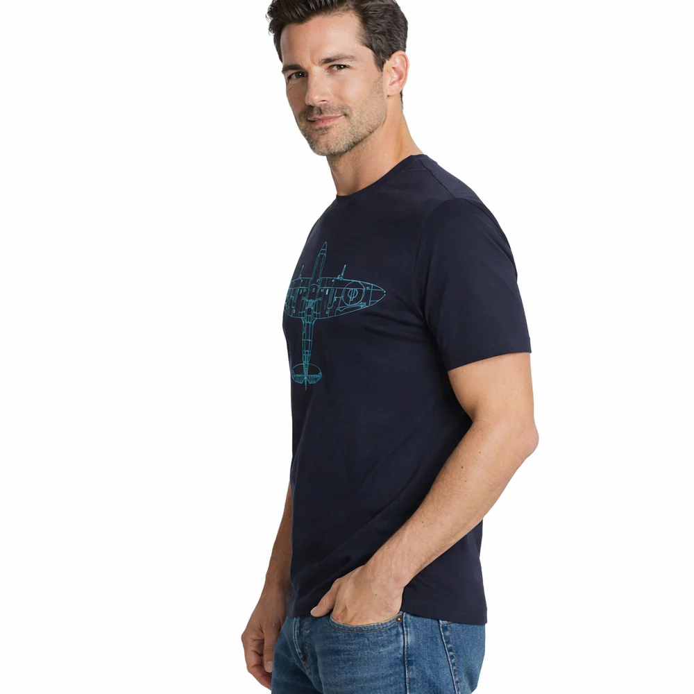 Spitfire Tech T-Shirt - Navy - Image 3